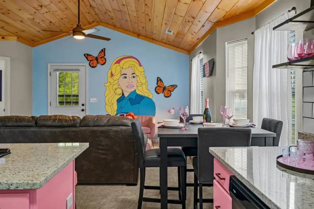 Nine Dolly Parton-Themed Airbnbs Near Dollywood, From a Copper-Tub Condo to a Disco Cabin