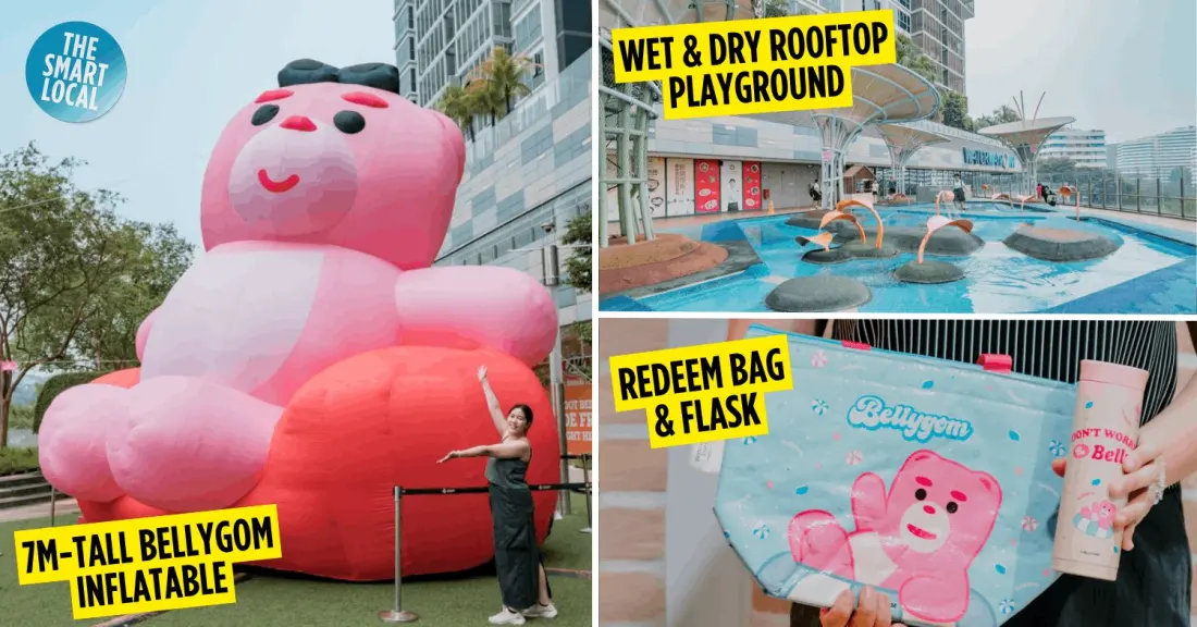 A Giant Pink Bear Takes Over Waterway Point: Bellygom's Summer Day Out Runs Till November
