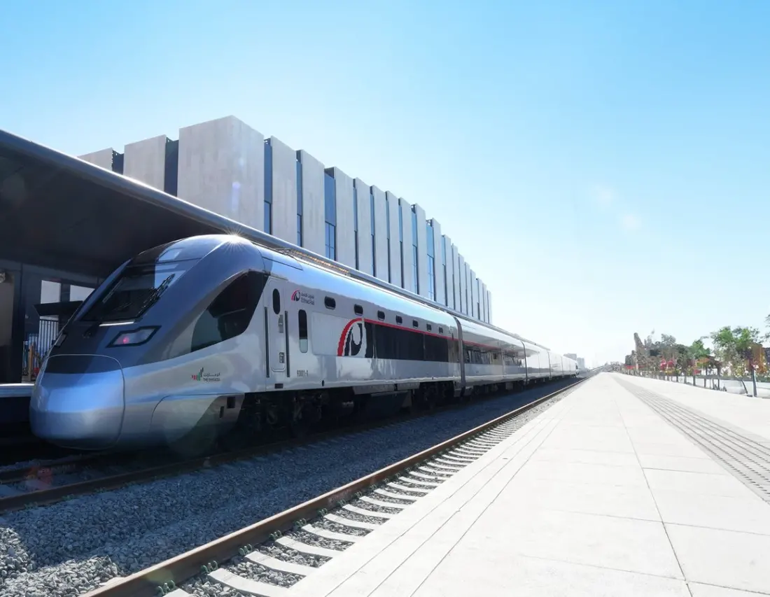 The UAE's first intercity passenger train now links Abu Dhabi and Dubai in 64 minutes