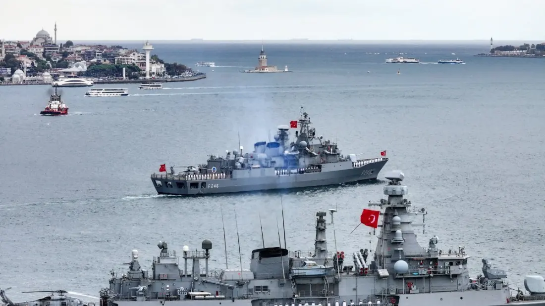 Thirteen ships and two submarines: Istanbul's Bosporus hosts Preveze Day naval parade
