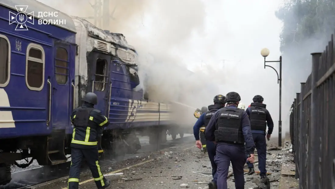 Drone strike near Ukraine-Poland border hits train route used by visiting dignitaries