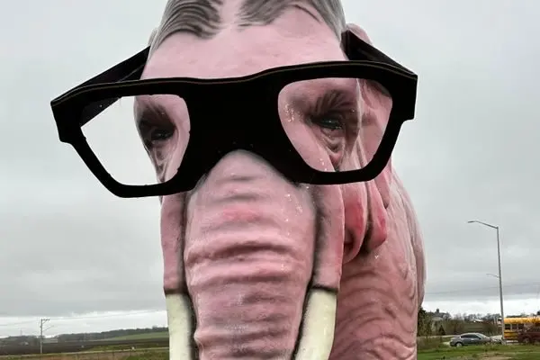 Pinkie the Pink Elephant: Wisconsin's Glasses-Wearing Giant Worth a Roadside Stop