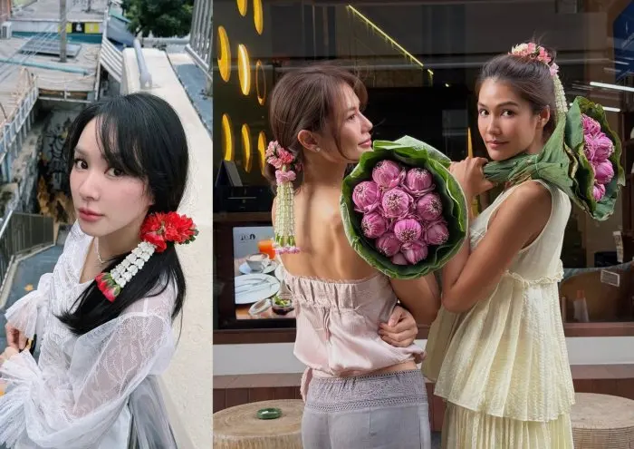 Wearing a Phuang Malai: Bangkok's flower garland hairstyle trend