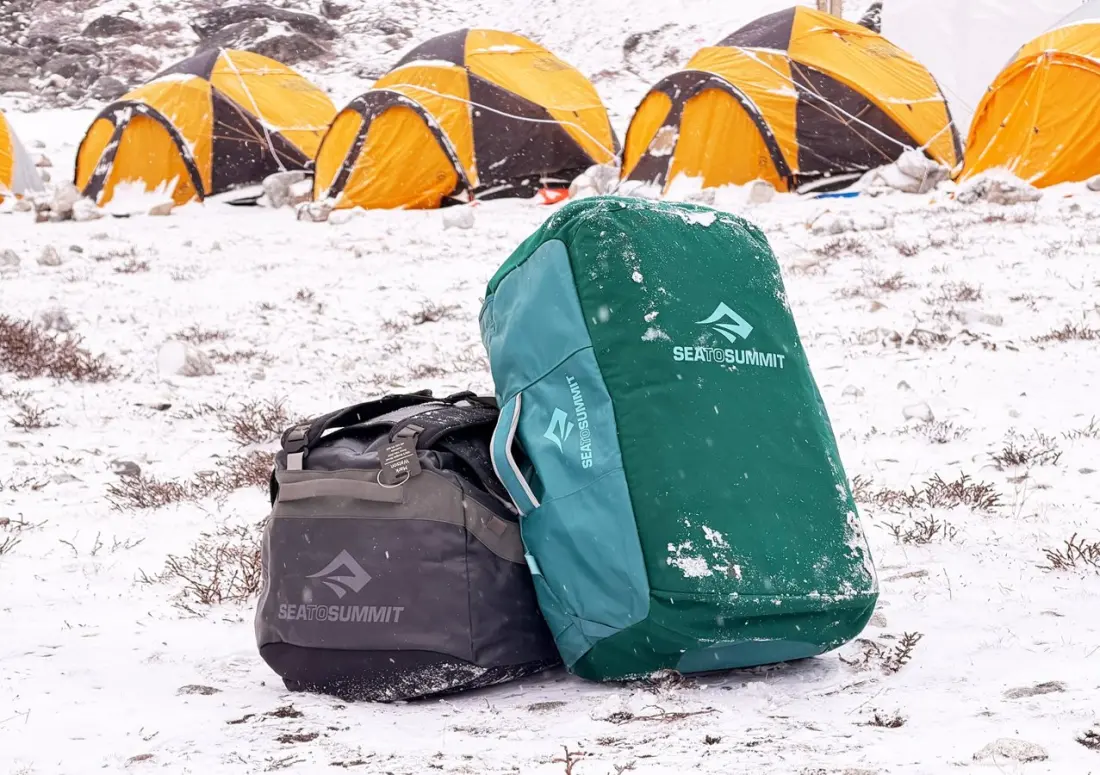 Sea to Summit's Meridian and Talus duffles survived an Everest Base Camp shakedown
