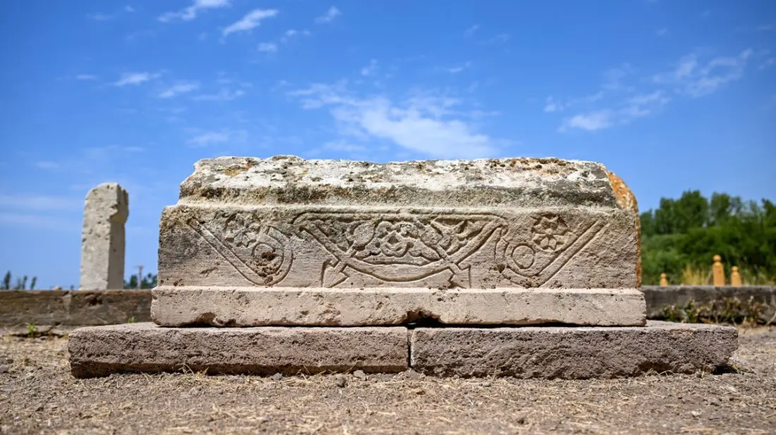 A Child's Gravestone With a Polo-Like Motif Emerges From Türkiye's Largest Seljuk Cemetery